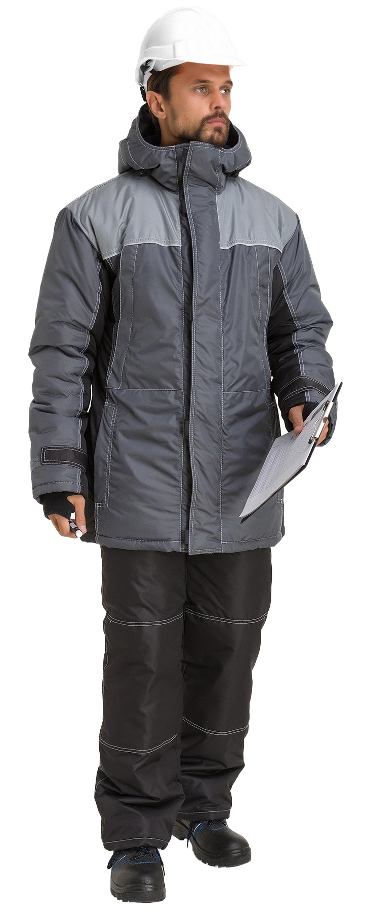 Куртка RONTA KR930 зимняя (т.серый/черный/св.серый)