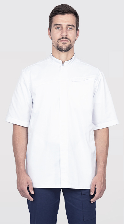 Блуза ЛОРД с коротким рукавом (белый/синий)