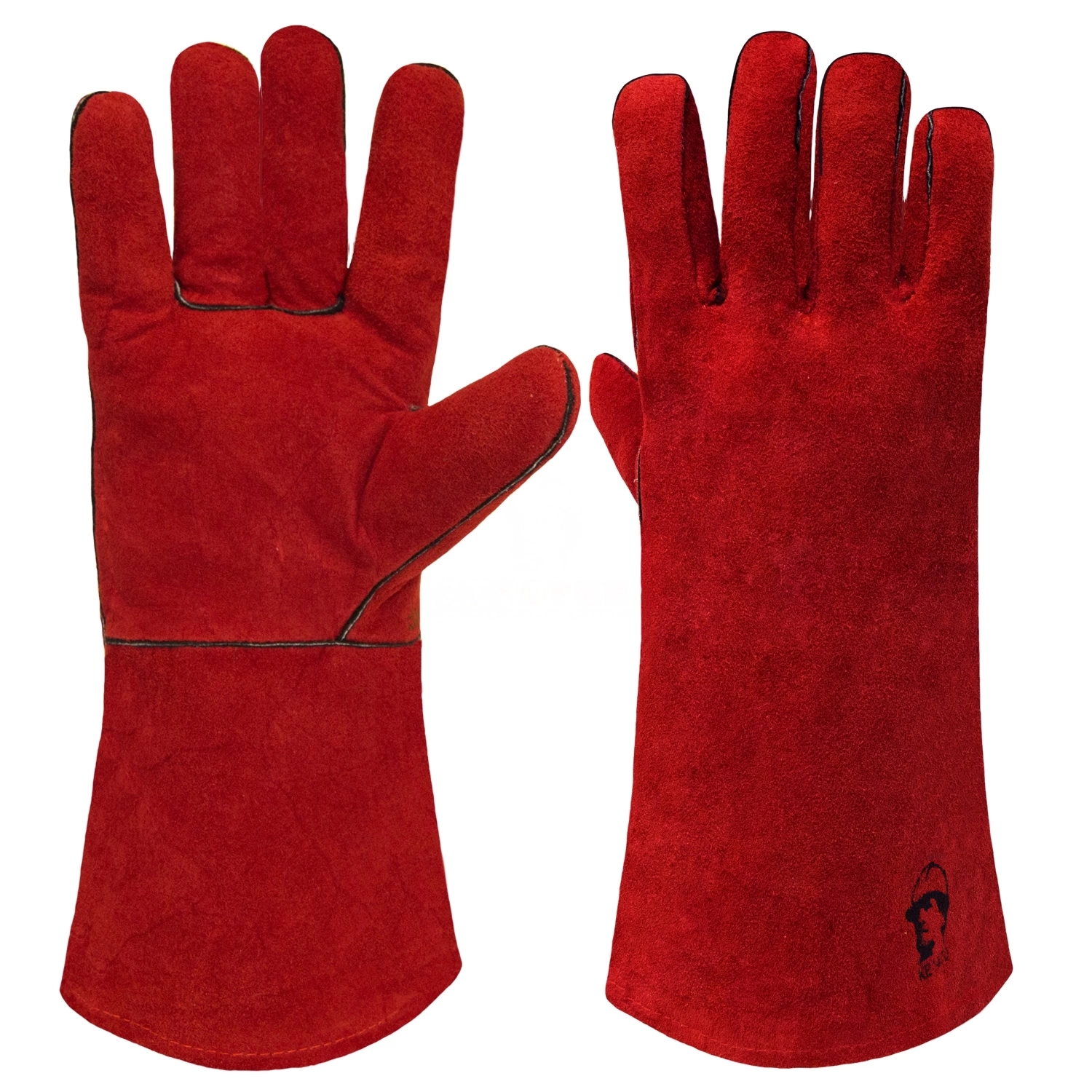 Краги спилковые РОСМАРКА пятипалые на подкладке (красные)