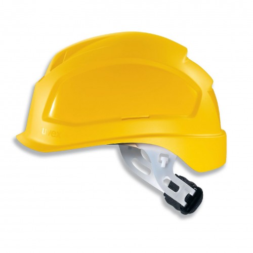Каска защитная UVEX ФЕОС E-S-WR укороченный козырек с храповиком (желтый)