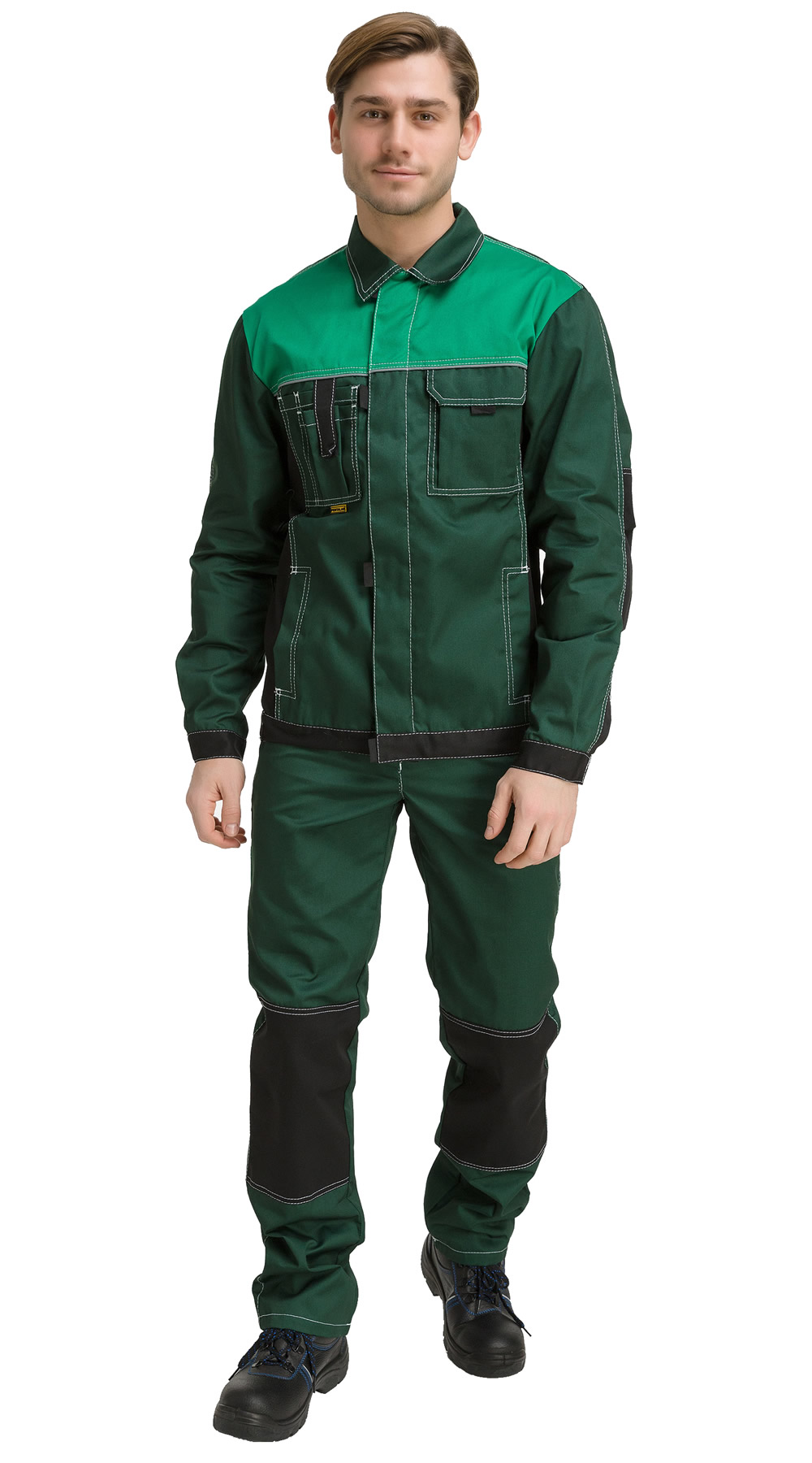 Костюм RONTA KS212 с ПК (т.зеленый/св.зеленый/черный)