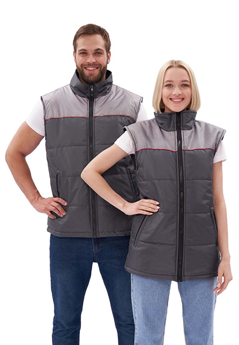Жилет ФАВОРИТ зимний (т.серый/св.серый)