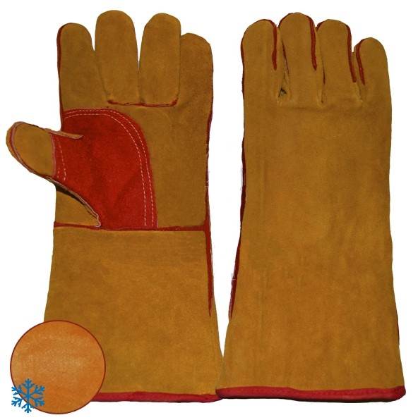 Краги РОСМАРКА 1462 зимние иск.мех особо прочные 35см (желтый/красный)