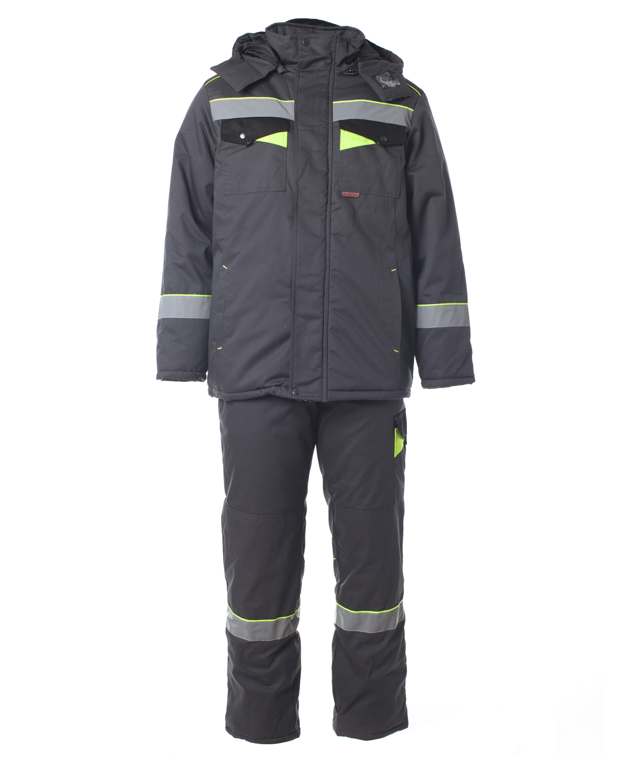 Костюм КОРВЕТ зимний СОП с БР (т.серый/черный/лимон)