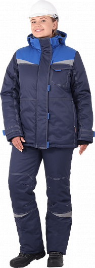 Костюм КМ-10 ЛЮКС жен. зимний c БР (василек/т.синий)