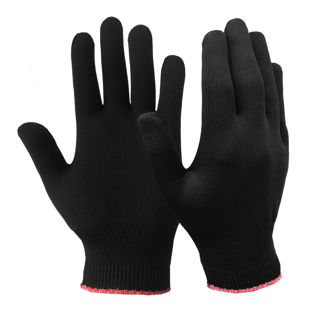 Перчатки нейлоновые тонкие 2-нити 13 класс (черный)