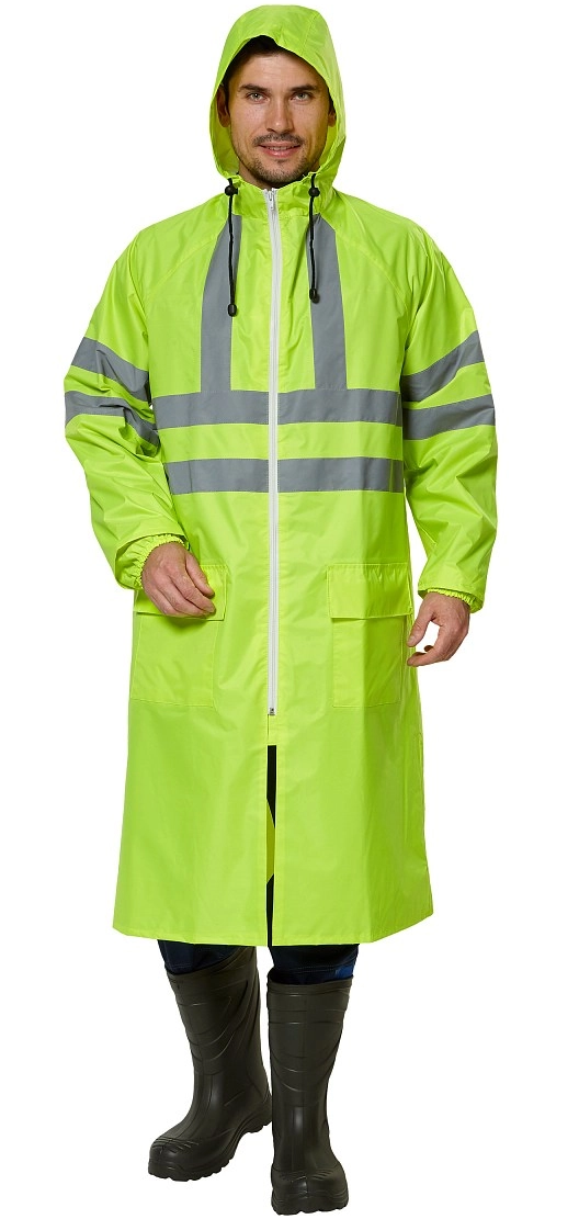 Плащ влагозащитный EXTRA сигнальный с СОП ПВХ (желтый)