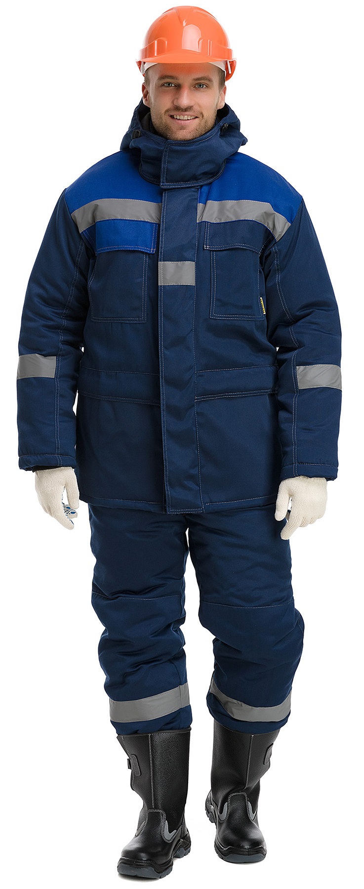 Костюм RONTA KS241 зимний с ПК (т.синий/васильковый)