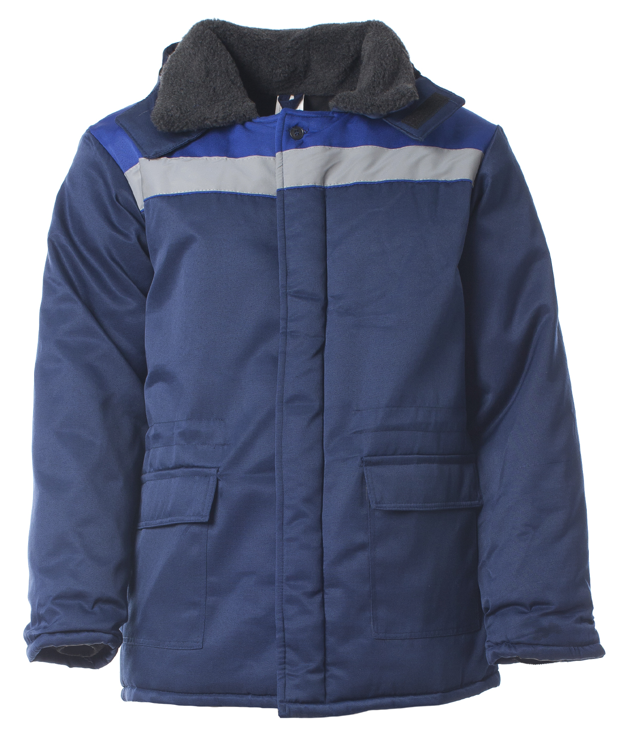 Куртка БРИГАДИР зимняя с манжетами с СОП (т.синий/васильковый)