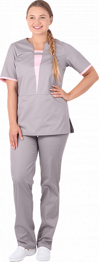 Костюм САНДРА женский с БР (серый/розовый)