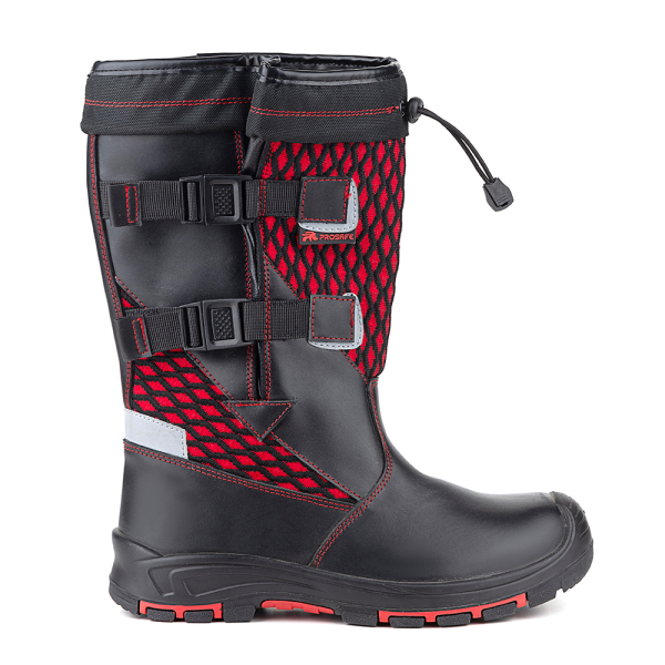 Сапоги ЛИДЕР 762-1РНМ-1 ПУ/Нитрил шерст.мех с КП (красный/черный)