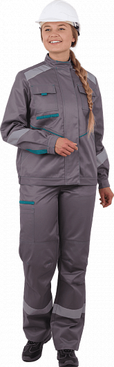 Костюм ГАЛАКТИКА женский с ПК (серый/бирюза)