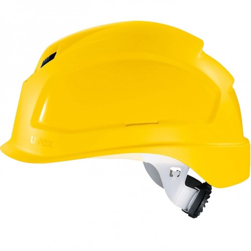 Каска защитная UVEX ФЕОС B-S-WR укороченный козырек с храповиком (желтый)