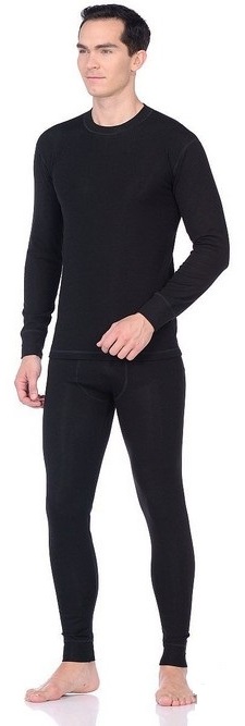 Белье трикотажное с начесом (черный)