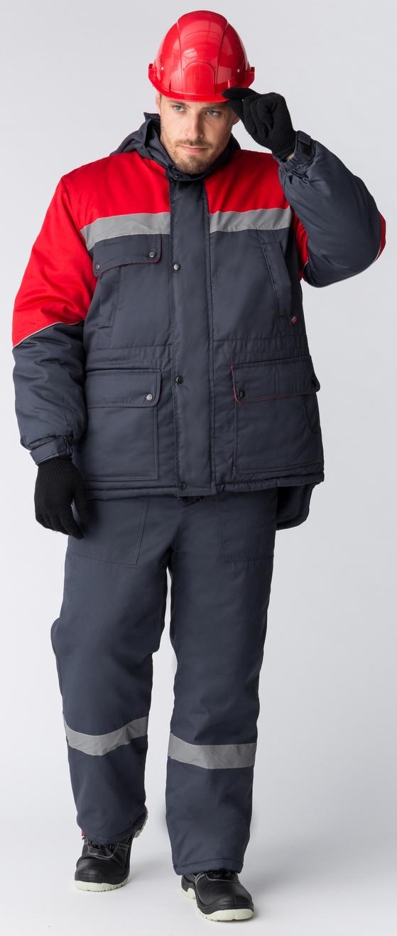 Костюм СИБЕР СОП зимний с ПК (т.серый/красный)