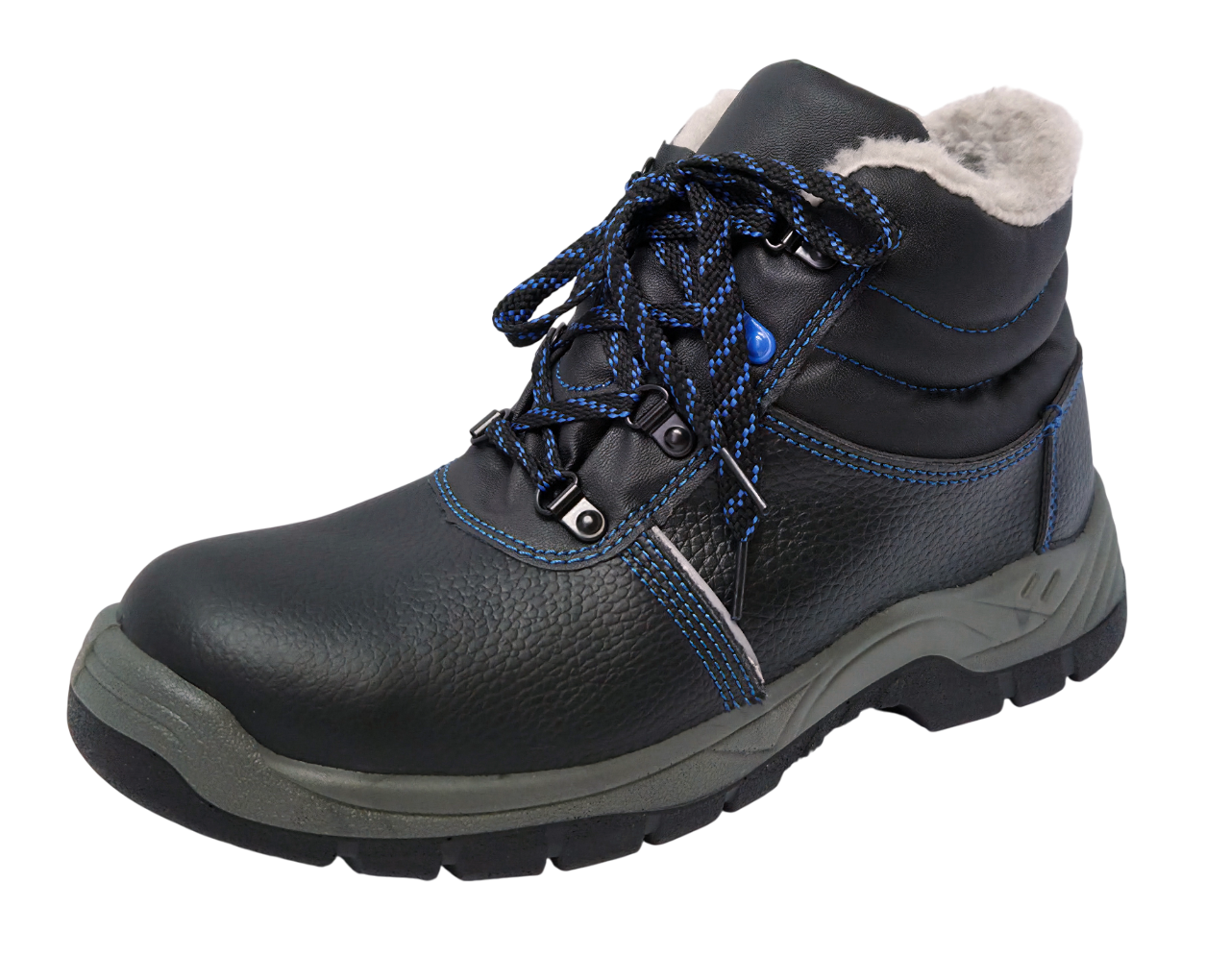 Ботинки РАБОЧИЙ SJ8077-W ПУ-ТПУ иск.мех (черный)