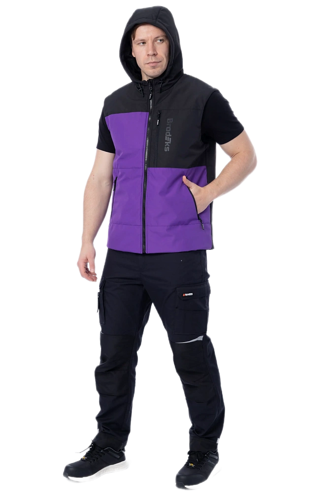 Жилет BRODEKS URBAN KW 133 зимний (фиолетовый/черный)