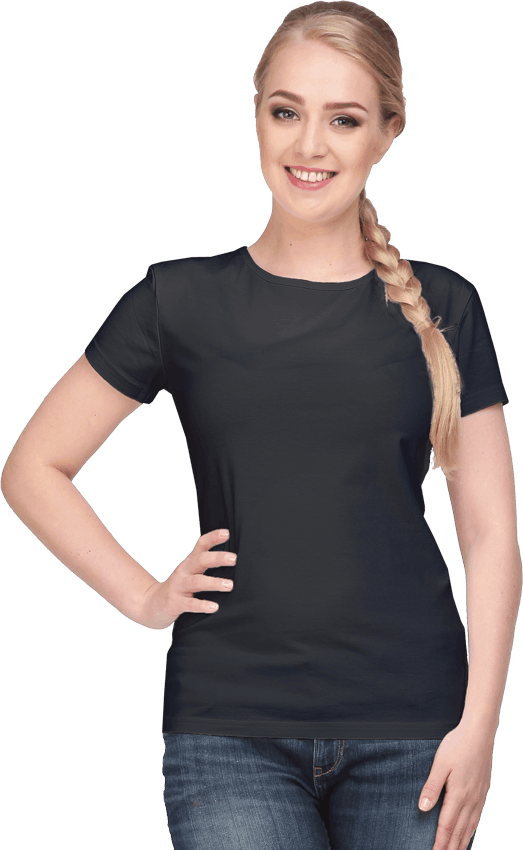 Футболка с лайкрой женская (черный)