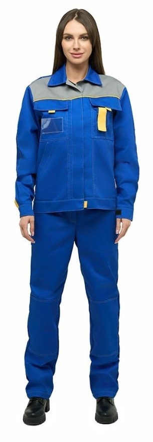 Костюм КАМА Л10-КБР женский с БР (васильковый/серый)