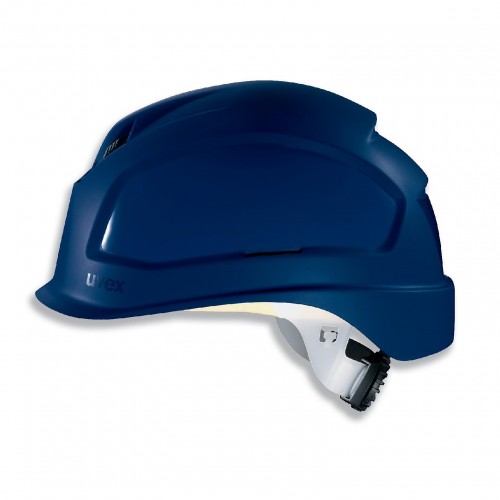 Каска защитная UVEX ФЕОС B-S-WR укороченный козырек с храповиком (синий)