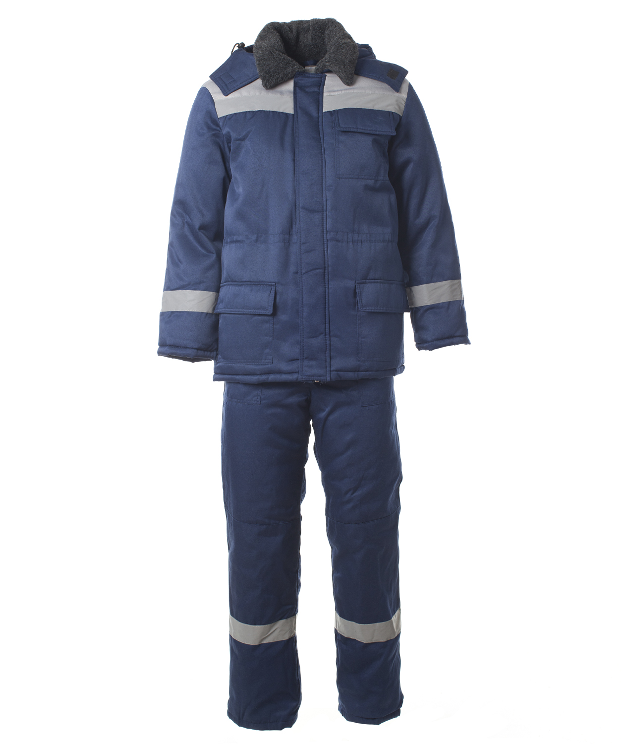 Костюм СТАНДАРТ-ЛЮКС зимний СОП с ПК (т.синий/серый)