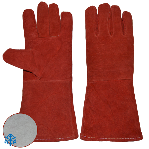 Краги РОСМАРКА 1464 зимние иск. мех 35см (красные)