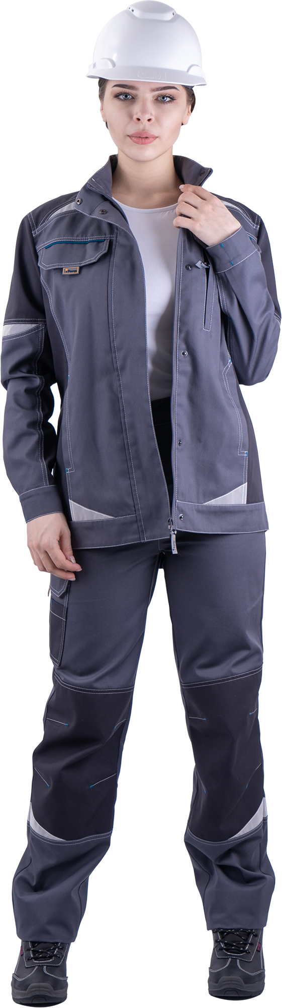 Куртка ТУРБО SAFETY женская (серый/т.серый)