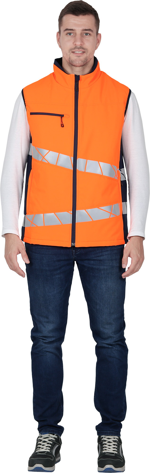 Жилет ACTIVE утепленный (оранжевый/синий)