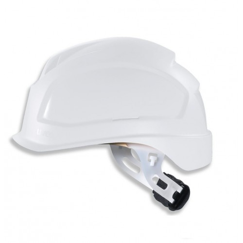 Каска защитная UVEX ФЕОС E-S-WR укороченный козырек с храповиком (белый)