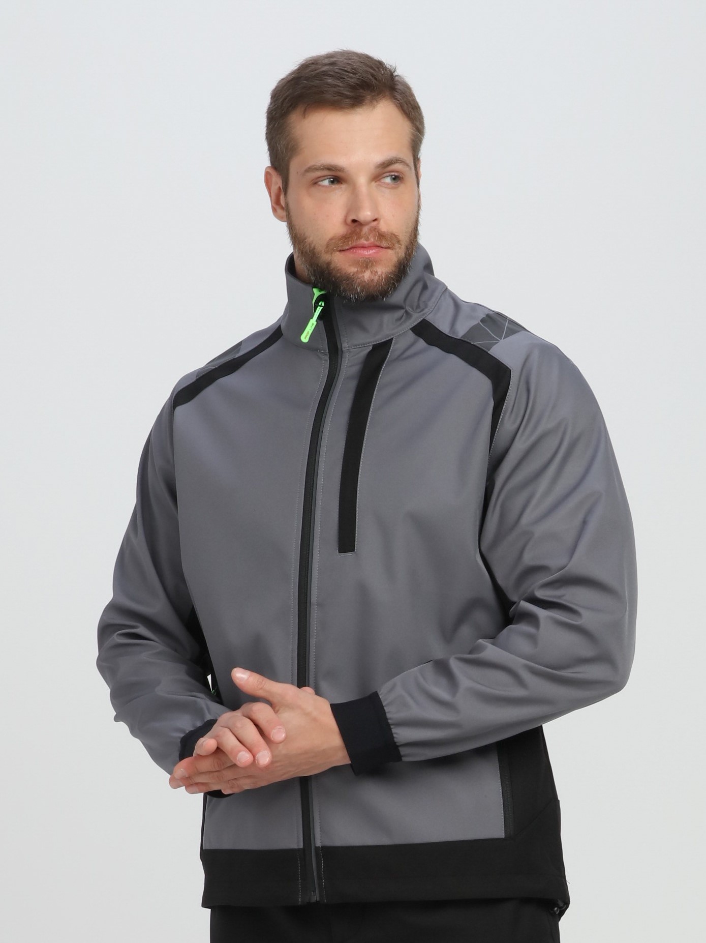 Куртка PROFLINE LEADER софтшел (серый/черный)