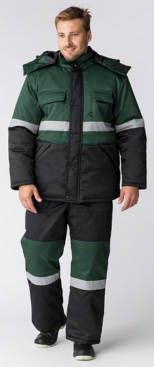 Костюм ПРОФИ-НОРД зимний с ПК (черный/зеленый)