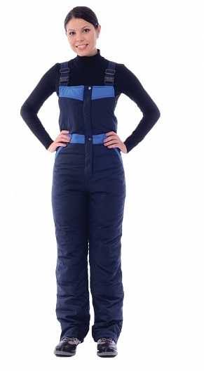 Полукомбинезон ЗИМУШКА женский зимний (т.синий/васильковый)