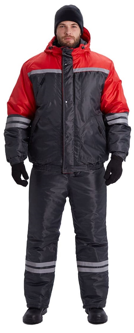 Костюм СТИМ зимний с ПК (т.серый/красный)