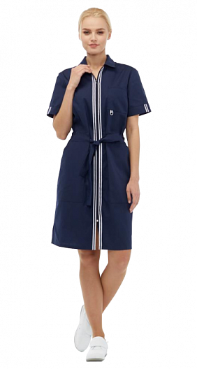 Халат АУРА женский (т.синий)