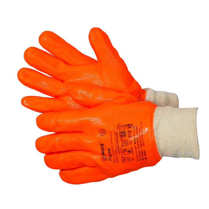 Перчатки Flame утепленные с обливкой ПВХ (оранжевый)