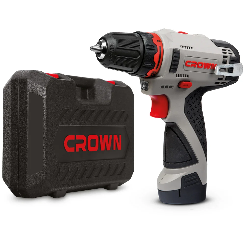 Аккумуляторный шуруповерт CROWN CT21072HX-2 BMC 12В Li-ion 2х2,0Ач 380/1250об/мин