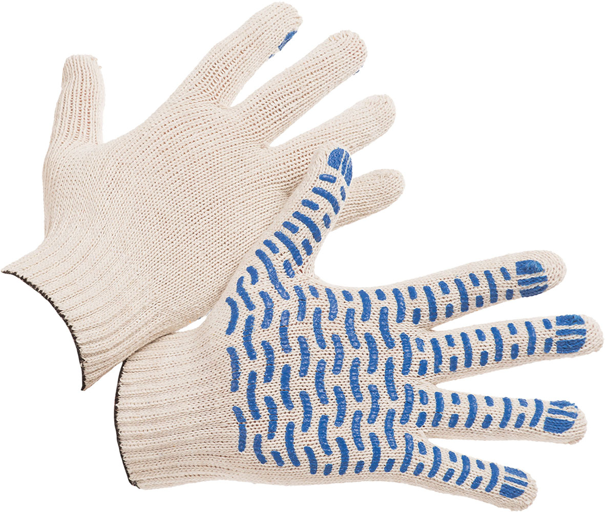 Перчатки х/б СТАНДАРТ с ПВХ ВОЛНА 10кл. (10пар)