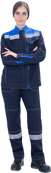 Костюм РАЦИОНАЛИЗАТОР женский с БР (синий/василек)