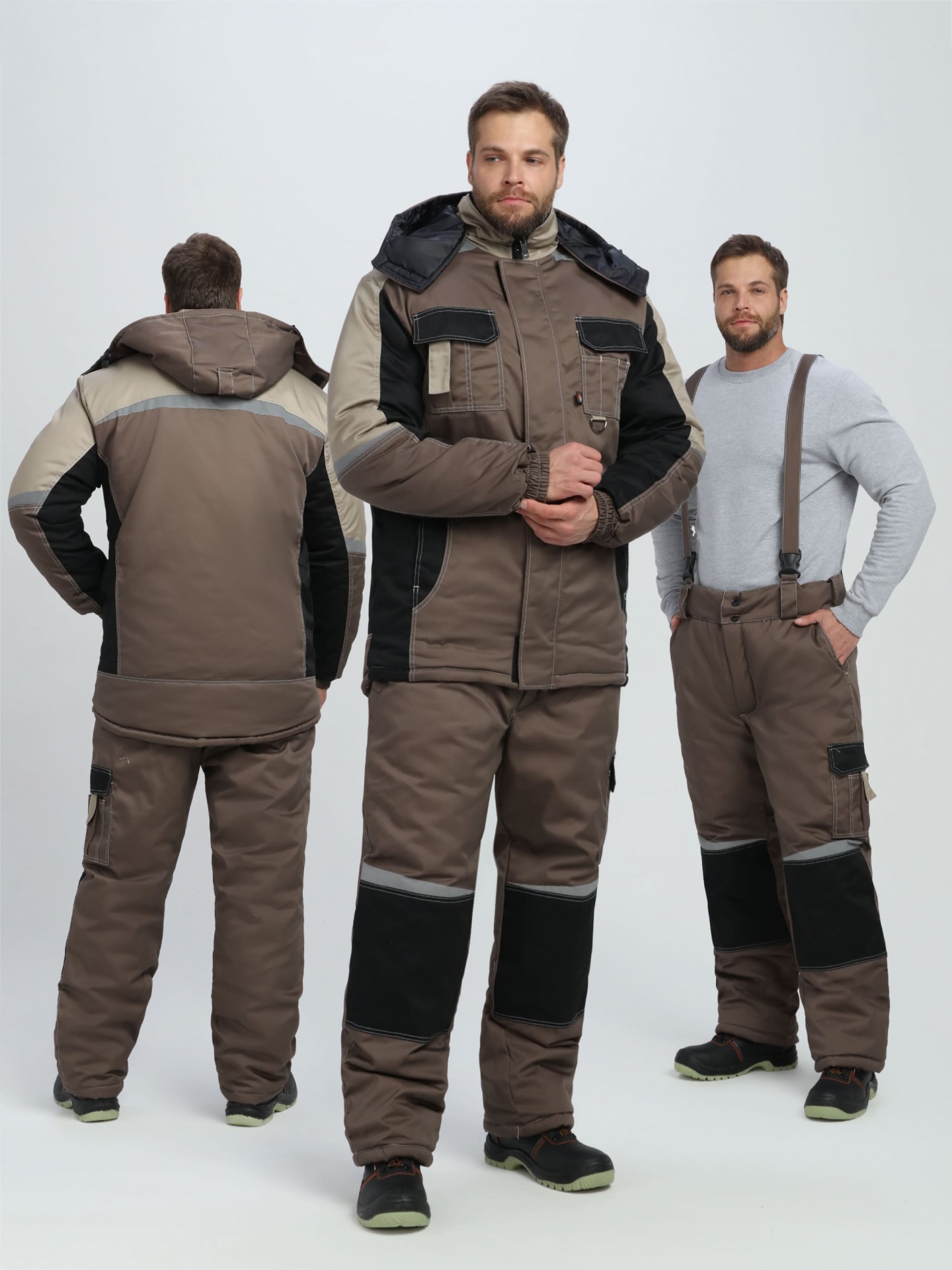 Костюм МЕГА IMP зимний с БР (коричневый/черный/бежевый)