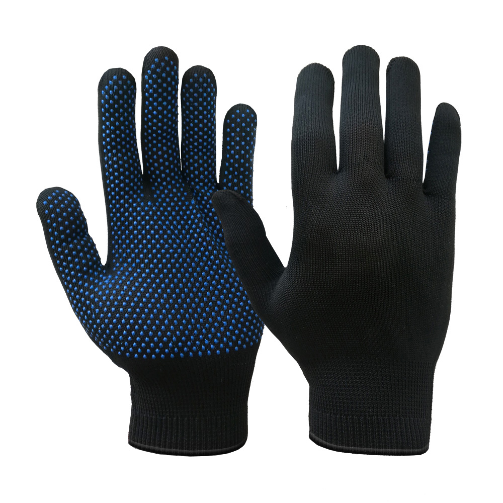 Перчатки СТАНДАРТ рабочие Х/Б с ПВХ и двойным ручным оверлоком (чёрный)