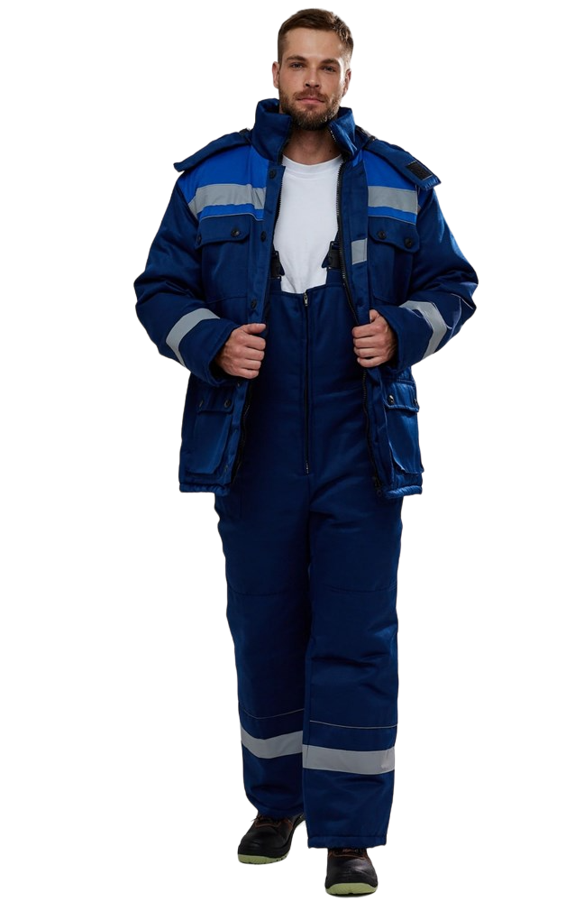 Костюм БУРЯ (Буран) зимний с ПК (т.синий/васильковый)