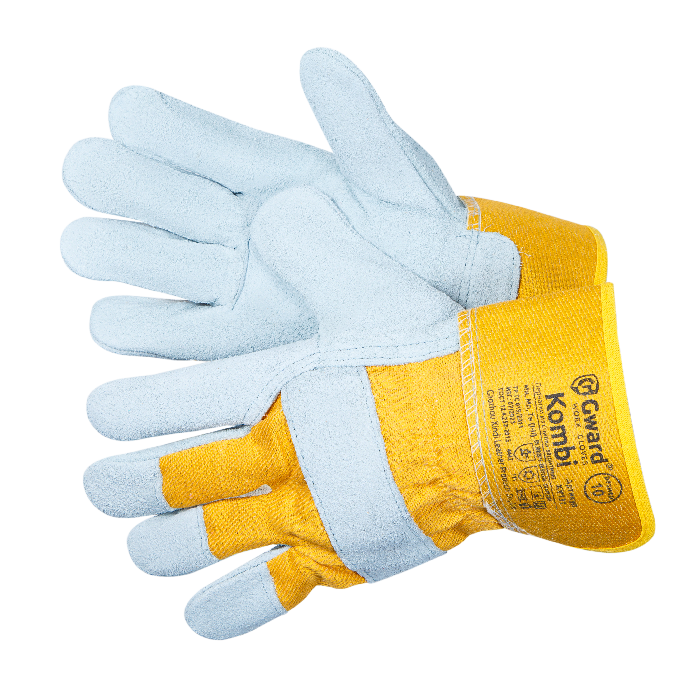 Перчатки KOMBI комбинированные из спилка (серый)