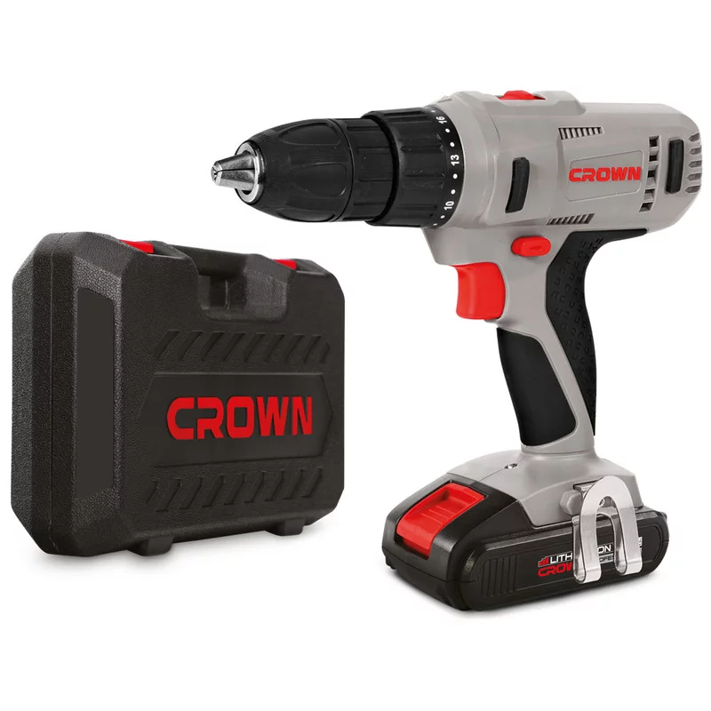 Аккумуляторный шуруповерт CROWN CT21056L-1.5 BMC 18В Li-ion 2х1,5Ач 350/1350об/мин