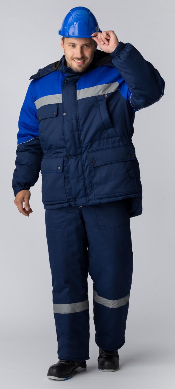 Костюм БАРРИК-2 СОП зимний с ПК (т.синий/васильковый)