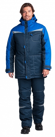 Костюм КМ-10 ЛЮКС зимний c ПК (василек/т.синий)