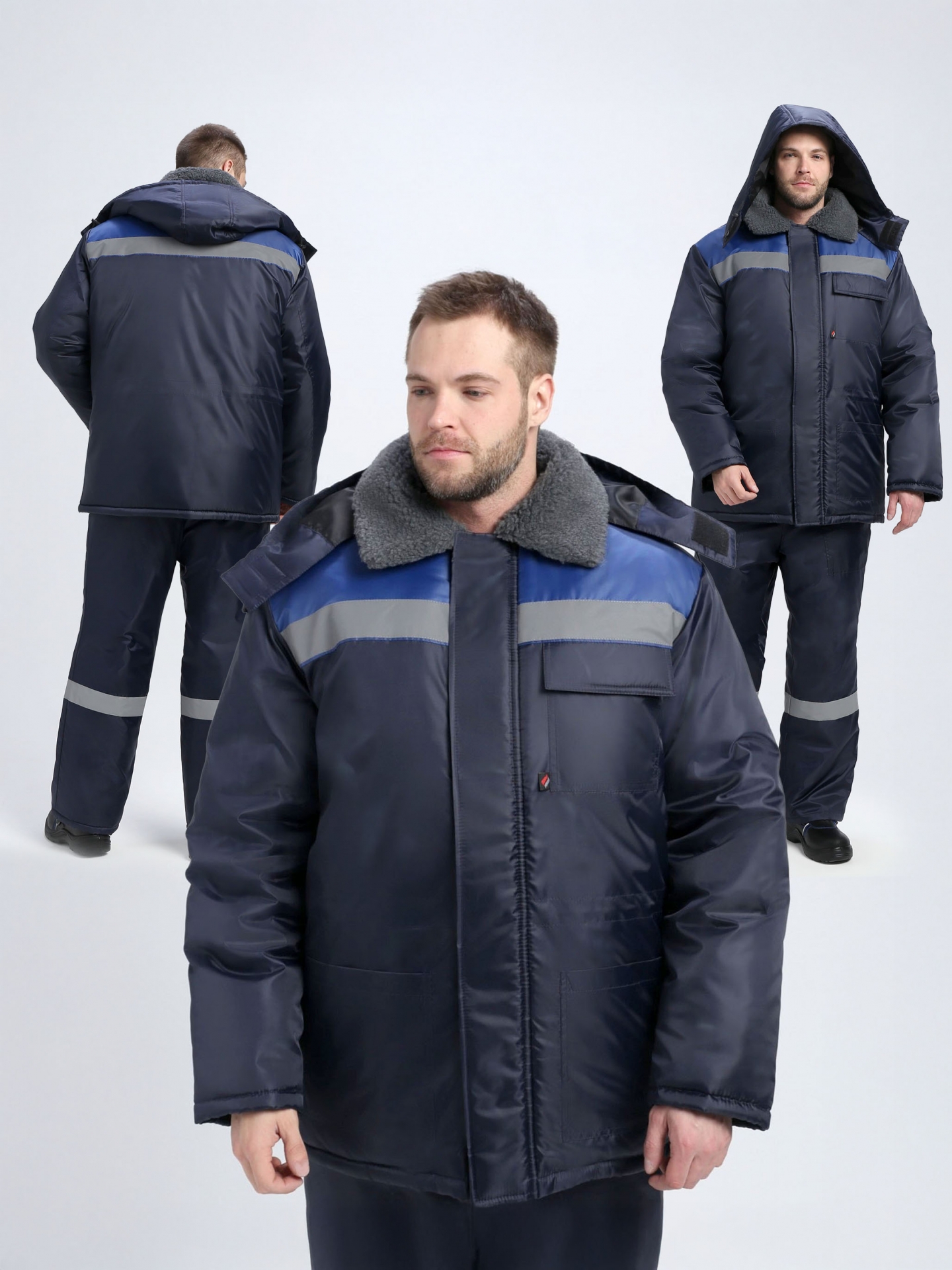 Куртка БРИГАДА NEW Оксфорд зимняя (т.синий/васильковый)