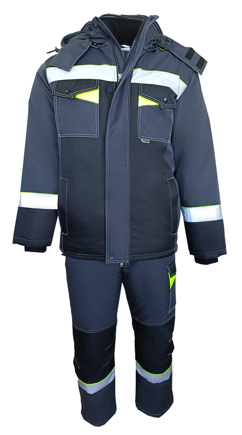 Костюм ОРЕГОН-МЕМБРАНА зимний с ПК (т. серый/черный/лимонный)