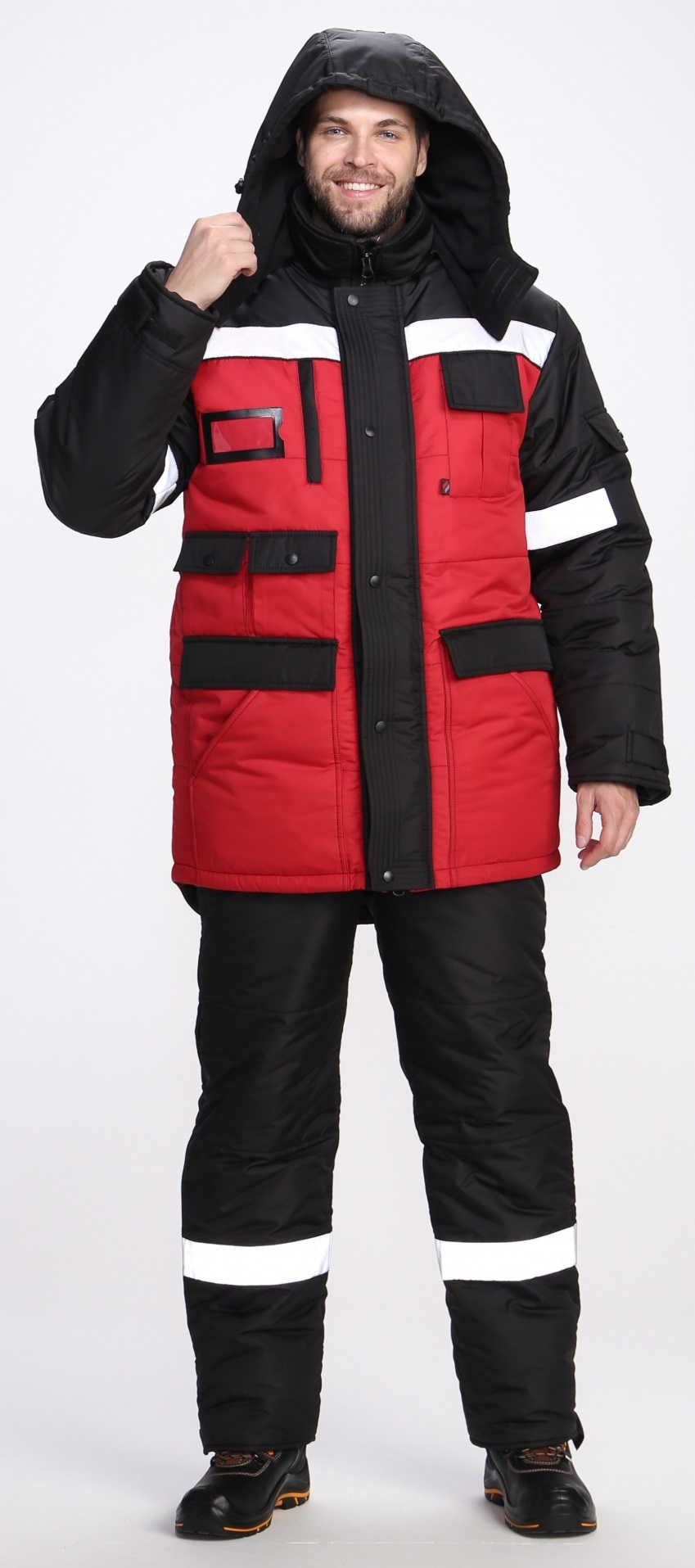 Костюм БЕРКОРТ-2 СОП К. зимний с ПК (черный/красный)