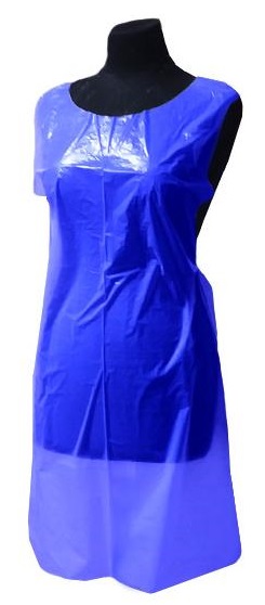 Фартук одноразовый полиэтиленовый 74x120см 20мкм (синий)