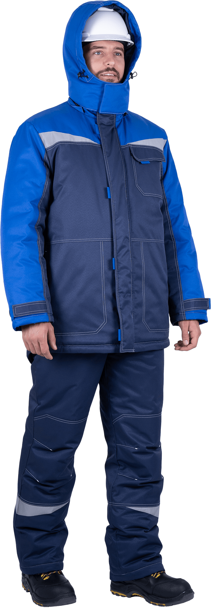 Костюм КМ-10 ЛЮКС зимний 3-4 класс c ПК (василек/т.синий)